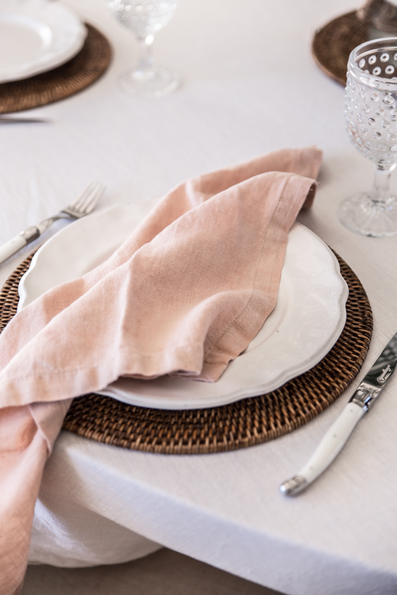 DIY avocado dyed linen napkins